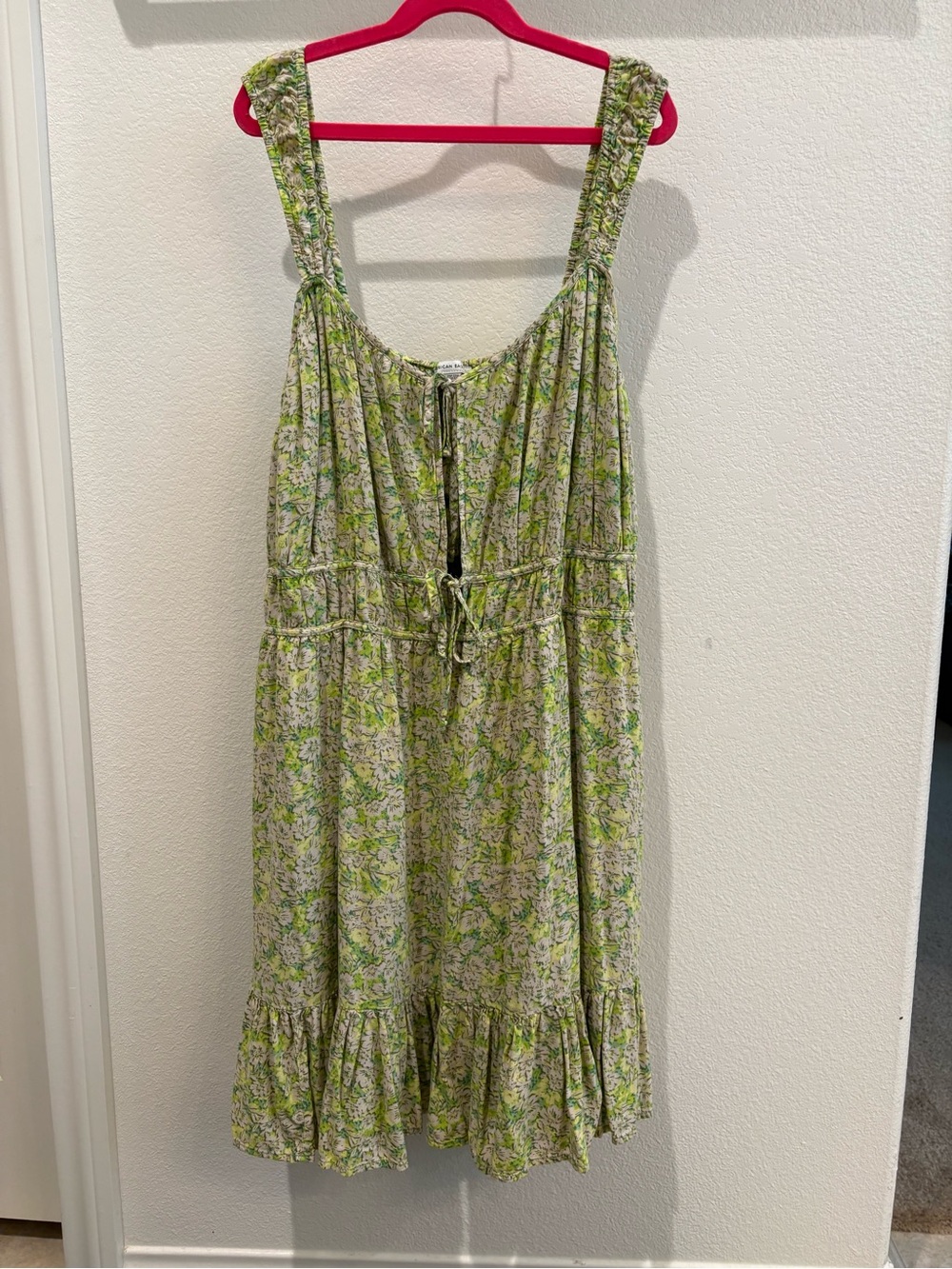 American Eagle |  Light Green Floral Mini Dress | Y2K